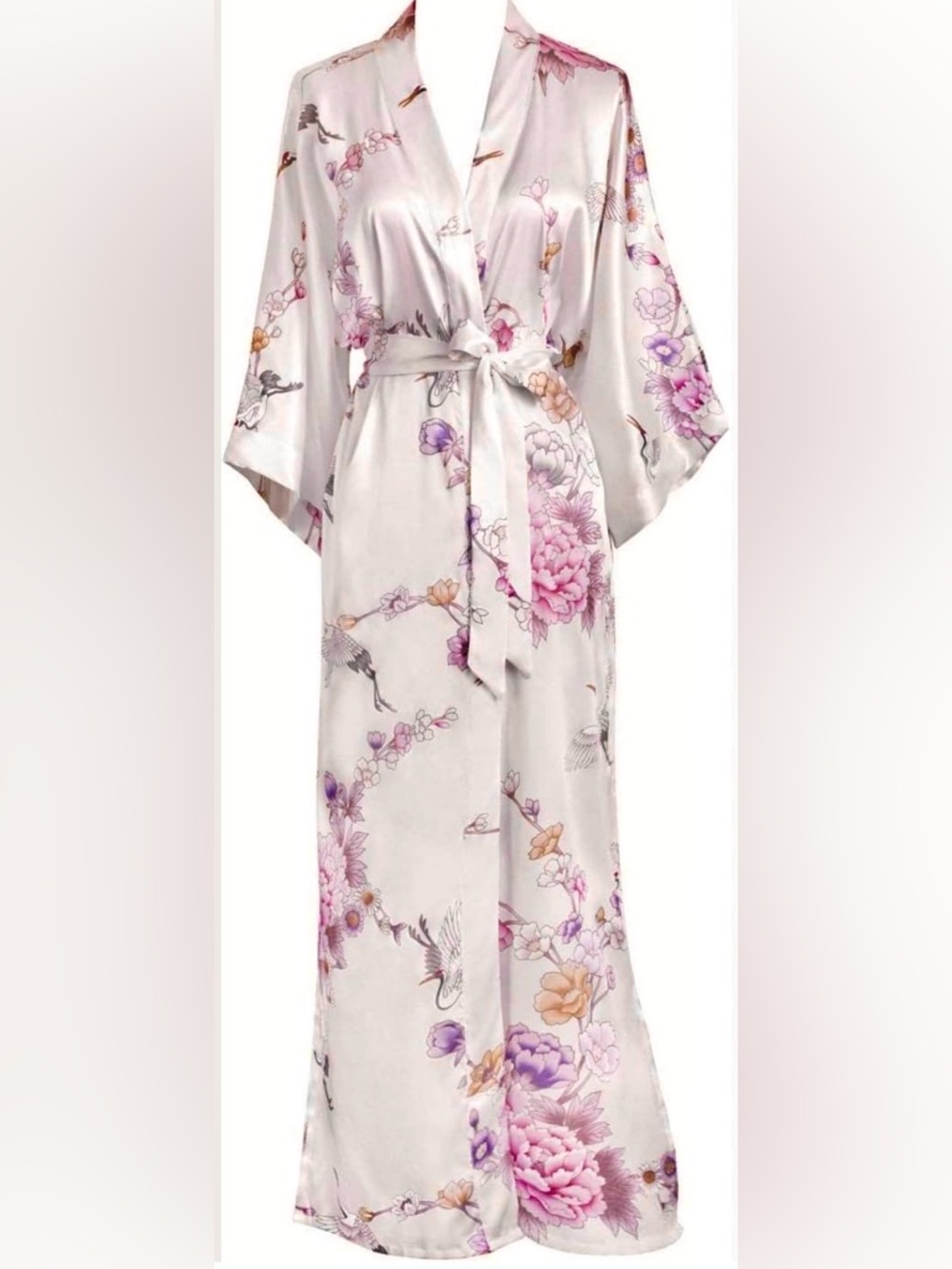 KIM+ONO PINK CHRYSANTHEMUM LONG KIMONO ROBE